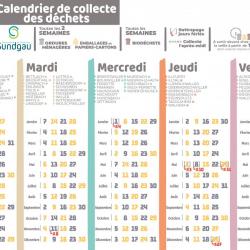 Calendrier de collecte des ordures mnagres 2025